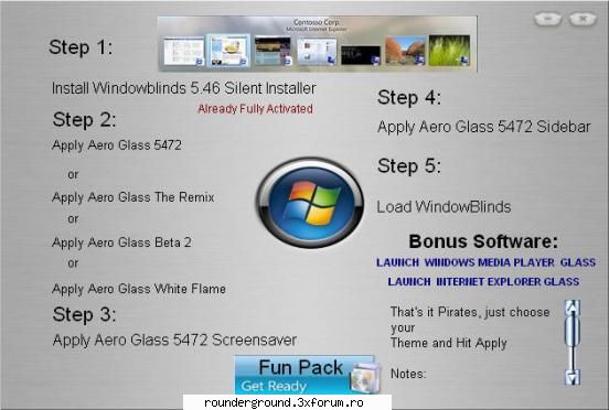 Aero Glass FunPack - Includes the latest WBA Aero Glass 5472 themes - Programe NOI